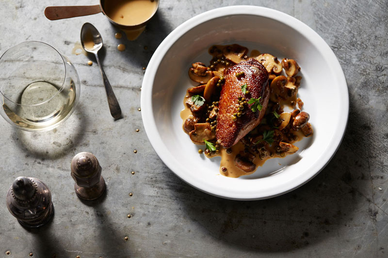 Duck Breast au Poivre with Steel-Cut Oats